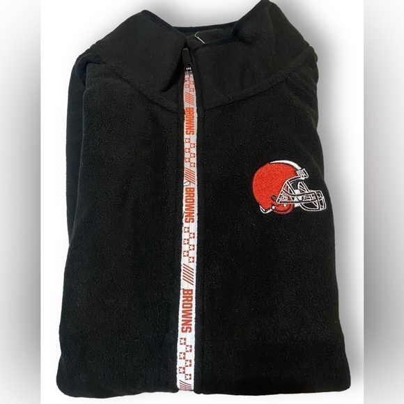 NFL CLEVELAND BROWNS NFL Fleece Vest Men’s Size Medium Black & Orange Go… - Picture 7 of 11